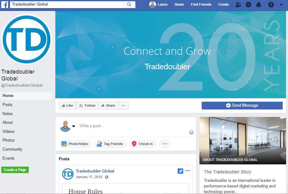 Tradedoubler FB Page
